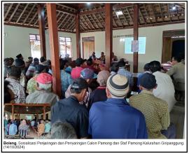 Sosialisasi Penjaringan dan Penyaringan Calon Pamong dan Staf Pamong Kalurahan Giripanggung